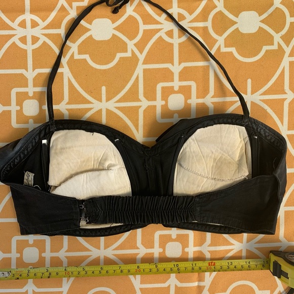 Rare black vintage 1950s bra top pin up L - Picture 3 of 6